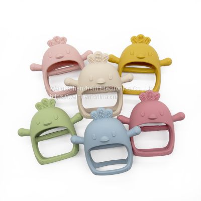 Silicone Teething Mitten Toy Cute Chick Chewable Baby Teether by Weiqi