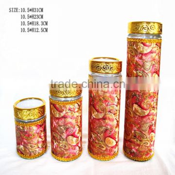 G1005 glass jar with leather casing
