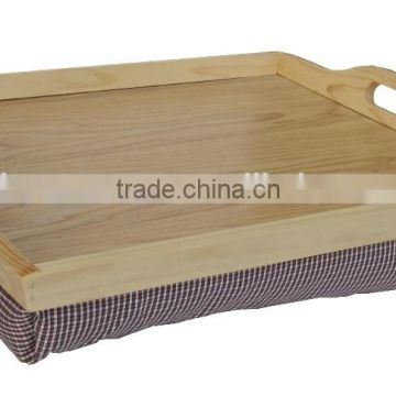 Wooden tray with fabric