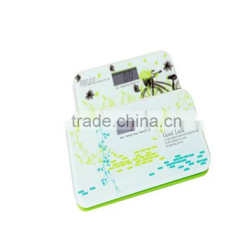 180kg/400lb weight body scale with tempered glass digital body fat scale cute design blue green color scale
