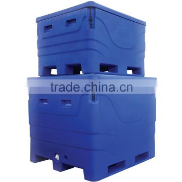 roto molded fish boxes large cooler bin for fish storing and transferring fish container