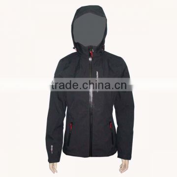 High quality fashion nylon black breathable womens nylon windbreaker jacket