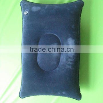 homochromy inflatable air travel pillow cushion,inflatable promotion flocked travel pillow