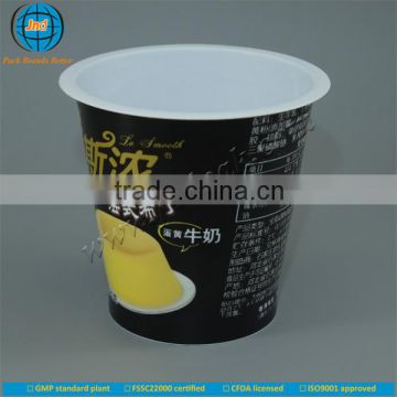 Plastic cups for milk yogurt and salt with offset printing private logo by GMP standard plant