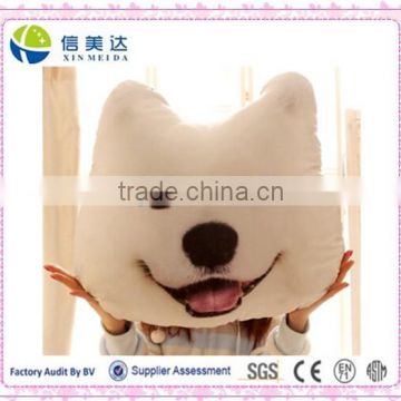 Plush 3D White Satsuma Pillow Cute animal dog toy
