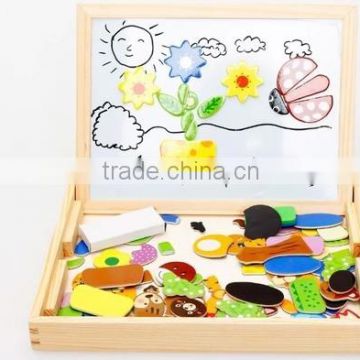 3D high quality intelligence wooden jigsaw puzzle box for kids toy ,fridge magnet