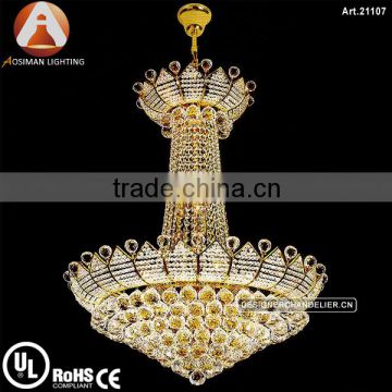 Empire Style Gold Crystal Chandelier
