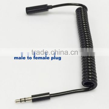 3.5mm audio extension coiled cable male to female plug connector