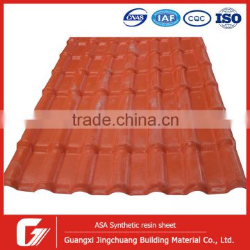 ASA coated spanish terracotta plastic PVC synthetic resin roof tile/ASA PVC roof tile