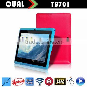 7 inch Real 1800mah Battery kids tablette pc Q88 Dual Core 512M 4G with latest Android 4.4