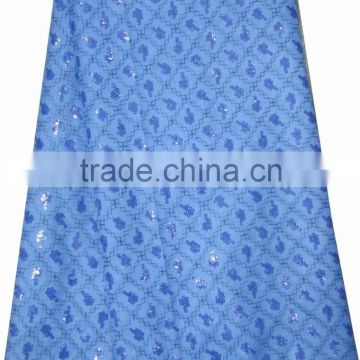 African organza lace with sequins embroidery CL8121-2blue