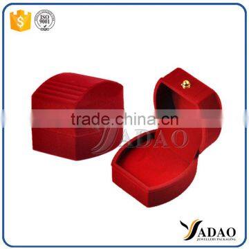 Most cheap red flocking packaging small jewelry boxes for ring