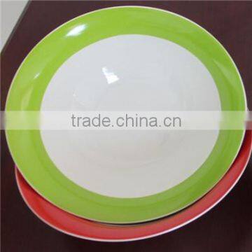 coloful edge ceramic salad bowl porcelain deep bowl chinese soup bowl