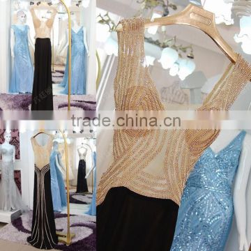 Sexy See Through Rhinestone Mermaid Evening Dresses 2016 Real Sample Vestido De Festa Longo Free Shipping High Quality ML191
