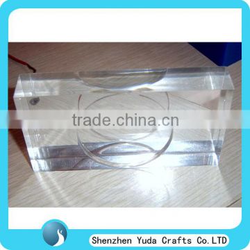 Acrylic clear stand customized thick holder CNC milling cube