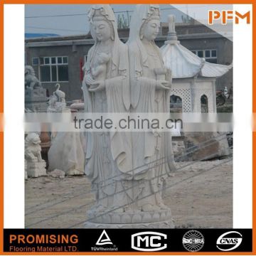 On sale cheap well polished beautiful hand carved Chinese natural stone standing Buddhism godness GuanYin Buddha sculptu
