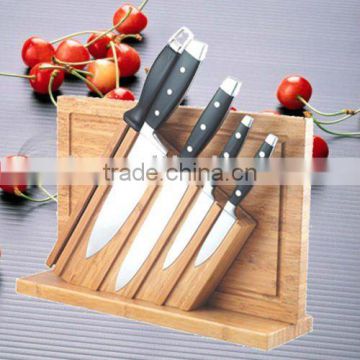 carving kitchen knife set with bamboo cutting board