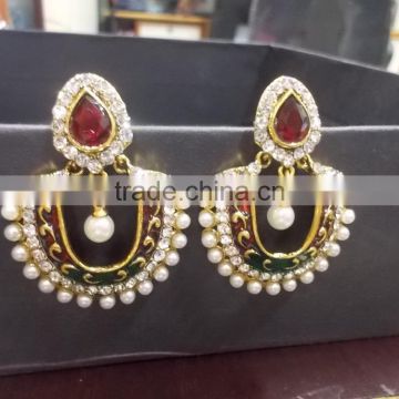 Indian Ethnic Pearl Jhumka Earrings
