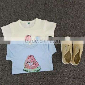 wholesale children T-shirt sweet color cartoon watermelon printed t-shirt for kids round neck girls t-shirt