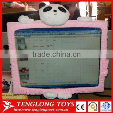 Hot sales office decorate soft plush computer screen covers with toys