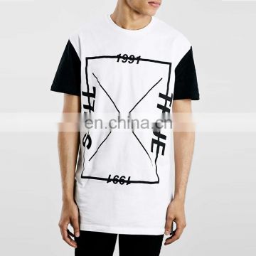 china factory streetwear printed extra long tshirt