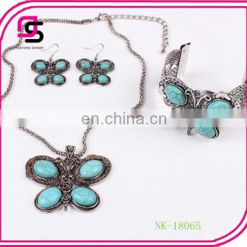 Hot Sell Fashion Turquoise Butterfly jewely set