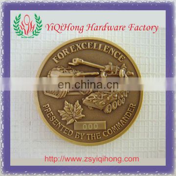 3D gold military challenge coin for Excellence