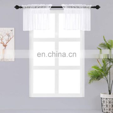 American style 100% polyester solid sheer linen curtain panel ready made for Kitchen 54"x18"
