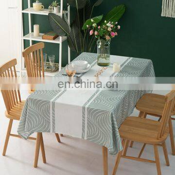 Wholesale 100% polyester fabric waterproof printed tablecloths for garden decor