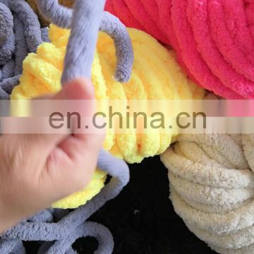 35colors 2cm  thick polyester chenille chunky yarn for knitting chenille blanket