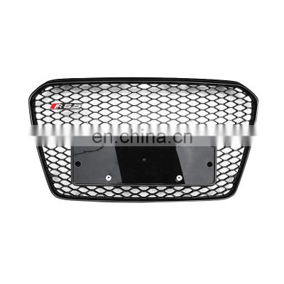 RS5 front bumper grille for Audi A5 B85 Chrome silver black high quality center honeycomb mesh grill  2012-2016
