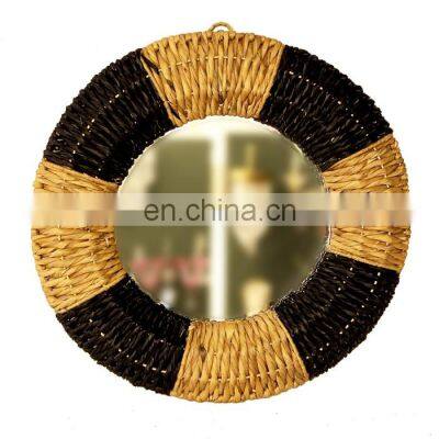 Best Price Black Natural WOven Water Hyacinth Mirror Round Wall Decoration High Quality WHolesale made in Vietnam