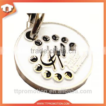 Promotional high quality type color aluminum trolley coin key ring
