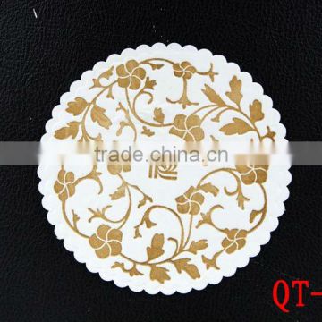 Fashion flower paper coaster for hotel&spa/disposable with logo/QT007