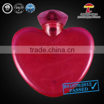 BS red 1000ml heart pvc hot water bottle