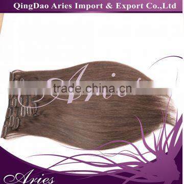 Clip in human russian remy hair extensions