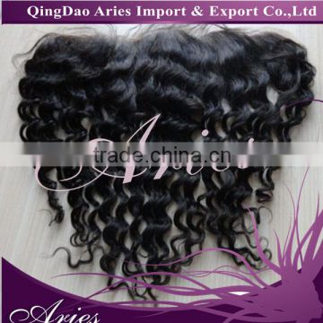 7A Cheap Brazilian Lace Frontal Closure Human Hair 13x4 13*4 Bleached Knots Virgin curly Full Lace Frontal