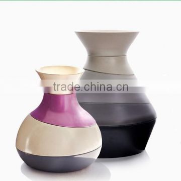 Eco-friendly Bamboo Fiber Art stackable multifuction bowl set-vase shape