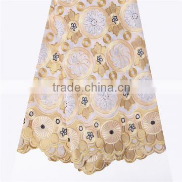 Latest guangzhou african lace embroidery fabric / swiss double organza lace / african lace fabrics switzerland swiss voile