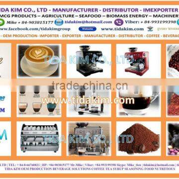 INSTANT COFFEE - OEM PRODUCTION - TIDA KIM - GROUND ROASTED ROBUSTA ARABICA COFFEE VIETNAM