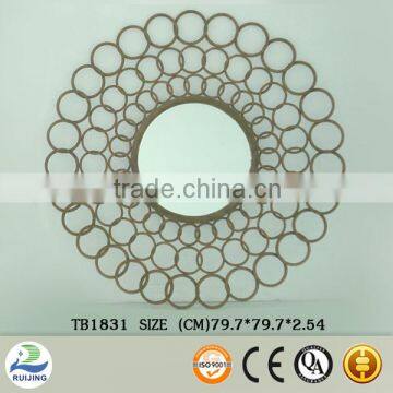 Triple Circular Round Metal Wall Mirror