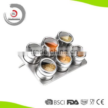 Reusable stainless steel magnetic spice jar magnetic spice tin magnetic spice rack HC-MS12                        
                                                                                Supplier's Choice