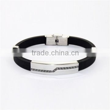 Professional China manufacturers blank steel silicone bracelet 2015