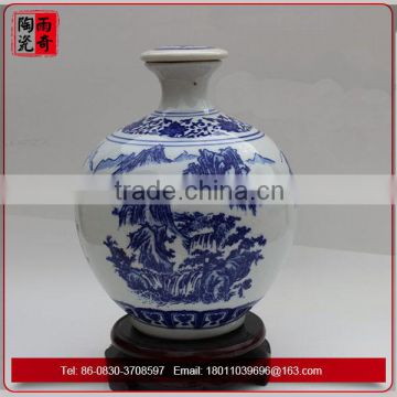 Chinese Blue and White Ceramic 2500ml Wine Bottle