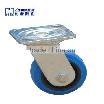 100mm medium size heavy duty Blue rubber swivel caster wheel