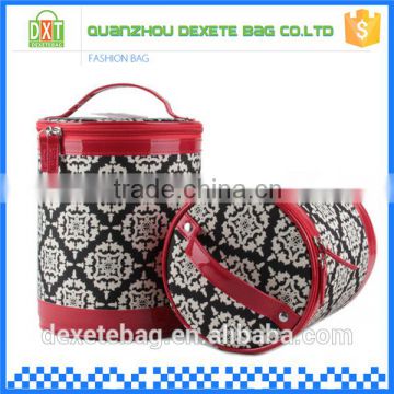 New design barrel shaped ladies polyester custom cosmetic bag cheap
