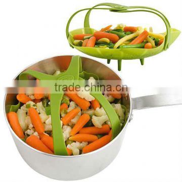 FDA LFGB food grade silicone steamer basket