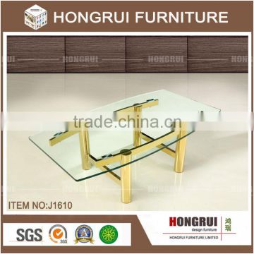 Alibaba wholesale Living Room Coffee Table Modern glass dining table/ champagne gold coffee table