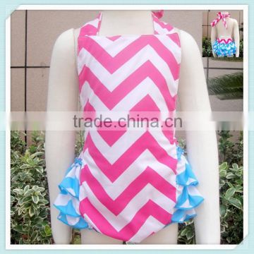 Chevron body baby bubble rompers costumes kids bubble outfits for baby girls ruffle jumpsuit for kids