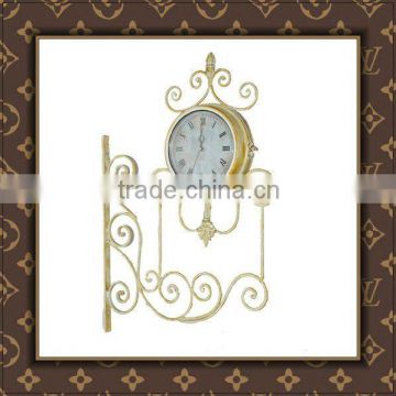 Antique handicraft luxury wrought iron wall clock